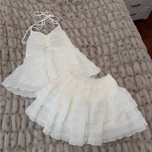 Mable white skirt and top set